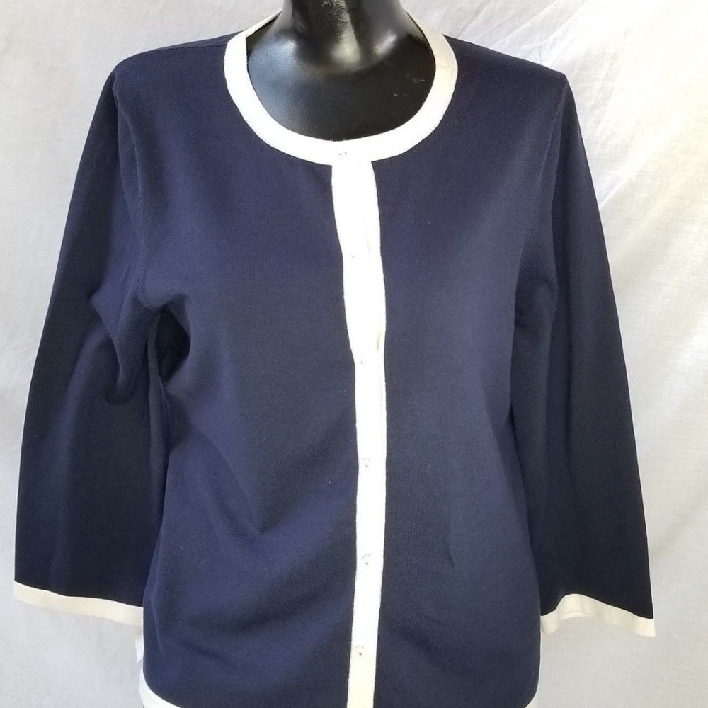 Pendleton Women Petite Cardigan Navy Blue PM